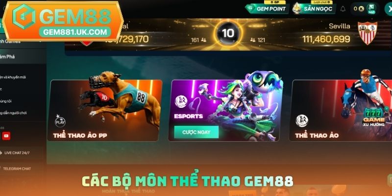 Các bộ môn thể thao Gem88
