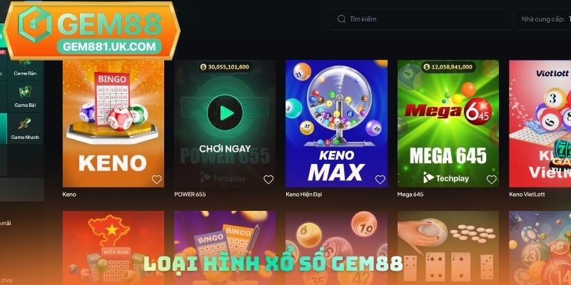 Loại hình xổ số Gem88