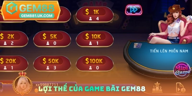 Lợi thế của Game bài Gem88