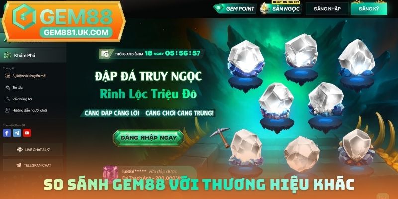 So sánh Gem88 với thương hiệu khác